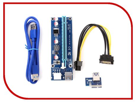 Аксессуар Райзер Palmexx 12v 6pin Ver 006C PCI-E PCI Express Riser USB 3.0 PX/RISER-006C майнинг