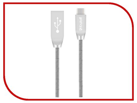 Аксессуар Krutoff USB Type-C U1-100c Metal Silver 14819
