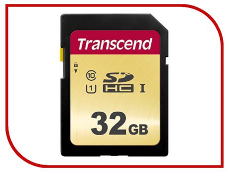 Карта памяти 32Gb - Transcend 500S SDHC I Clase 10 UHS-I U1 TS32GSDC500S