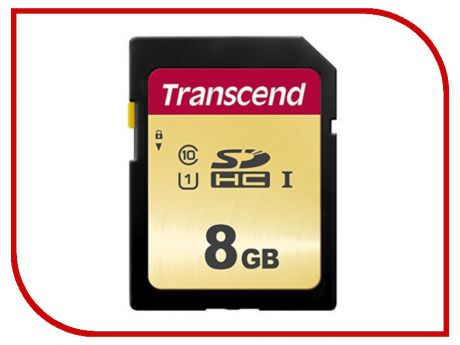 Карта памяти 8Gb - Transcend 500S SDHC I Clase 10 UHS-I U1 TS8GSDC500S