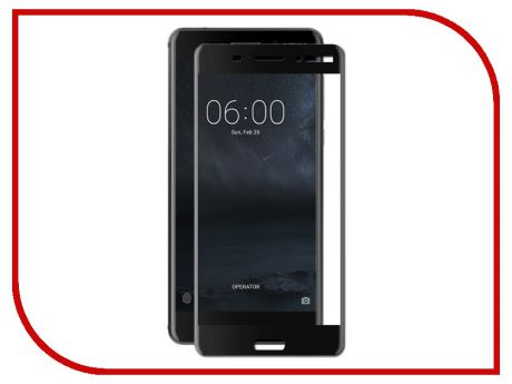 Аксессуар Защитное стекло для Nokia 6 2018 Red Line Full Screen Tempered Glass Black УТ000014520