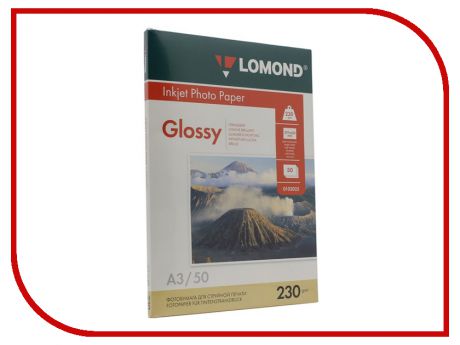 Фотобумага Lomond A3 230g/m2 глянцевая односторонняя 50 листов 0102025