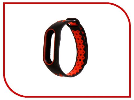 Aксессуар Ремешок Activ for Xiaomi Mi Band 2 Sport N Silicone Black-Red 83779