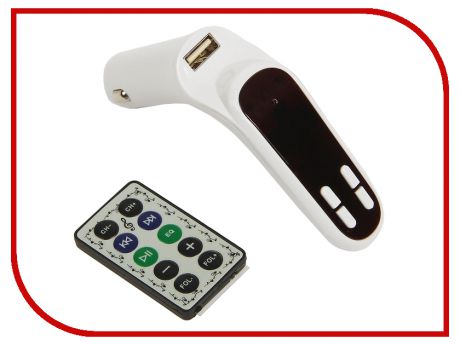 FM-Трансмиттер СИМА-ЛЕНД USB/Mp3/WMA/AUX/MicroSD White 2506800