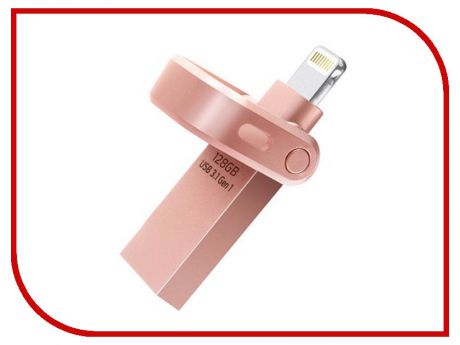 USB Flash Drive 128Gb A-Data i-Memory AI920 Lightning to USB 3.1 Pink AAI920-128G-CRG