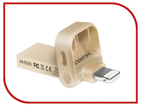 USB Flash Drive 64Gb A-Data i-Memory AI920 Lightning to USB 3.1 Gold AAI920-64G-CGD