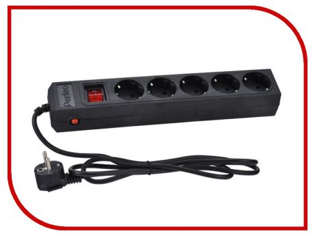 Сетевой фильтр Perfeo 5 Sockets 1m Black PF-SP-01030-B