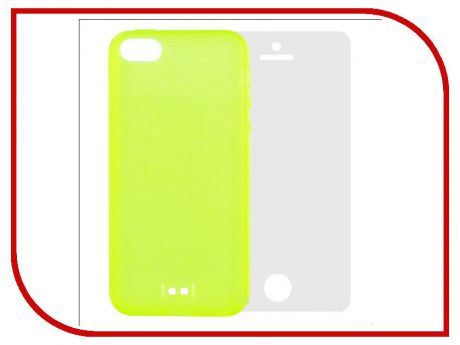 Аксессуар Чехол Krutoff BASEUS Colorful Case + пленка на переднюю панель для APPLE iPhone 5 Green 47034