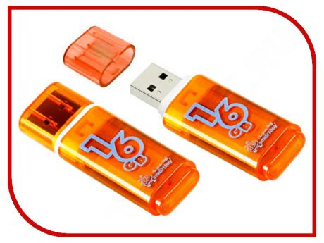 USB Flash Drive 16Gb - SmartBuy Glossy Orange SB16GBGS-Or