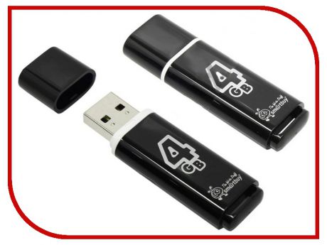 USB Flash Drive 4Gb - SmartBuy Glossy Black SB4GBGS-K