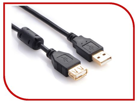 Аксессуар Greenconnect Premium USB 2.0 AM-AF Black GCR-UEC3M-BB2S-0.5m