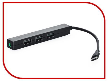 Хаб USB Gurdini Type-C to 3 USB + 3.5mm Audio Black 905827