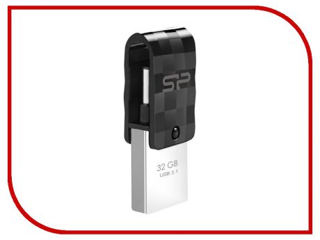 USB Flash Drive 32Gb - Silicon Power Mobile C31 USB 3.1 / USB Type-C Black SP032GBUC3C31V1K
