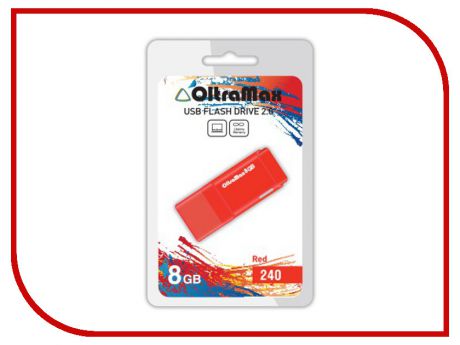 USB Flash Drive 8Gb - OltraMax 240 OM-8GB-240-Red