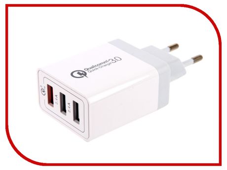 Зарядное устройство Red Line NQC-3A Tech 3xUSB QC 3.0 White УТ000015723