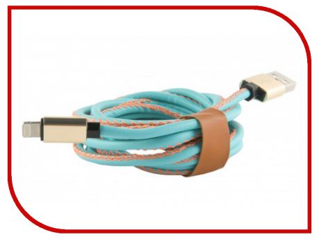 Аксессуар Red Line USB - 8 pin 2m Eco Leather Braid Blue