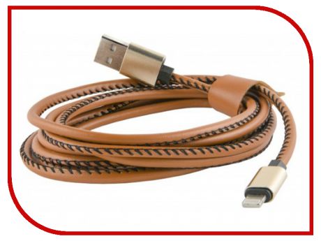 Аксессуар Red Line USB - 8 pin 2m Eco Leather Braid Brown