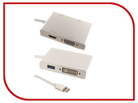 Адаптер Palmexx USBC 4 in 1 HDMI - USB 3.1 - VGA - DVI PX/HUB USBC-4in1
