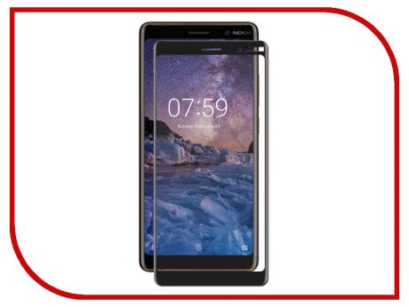 Аксессуар Защитное стекло для Nokia 7 Plus Red Line Full Screen 3D 6.0 Tempered Glass Black УТ000015404