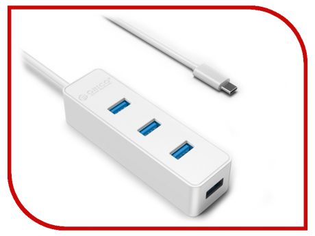 Хаб USB Orico W5PH4-C3-10 Type-C to 4xUSB White