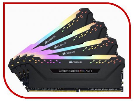 Модуль памяти Corsair Vengeance RGB Pro DDR4 DIMM 3000MHz PC4-24000 CL15 - 32Gb KIT (4x8Gb) Black CMW32GX4M4C3000C15
