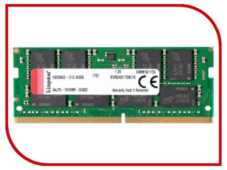 Модуль памяти Kingston DDR4 SO-DIMM 2400MHz PC19200 - 16Gb KVR24S17D8/16