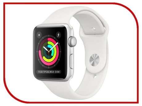 Умные часы Apple Watch Series 3 42mm Silver Aluminum Case with White Sport Band