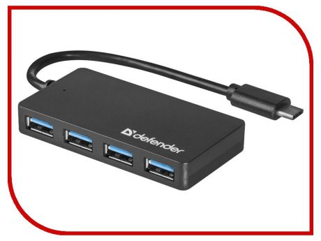 Хаб USB Defender Quadro Transfer USB 3.1 Type-C - USB 3.0 4-ports 83208