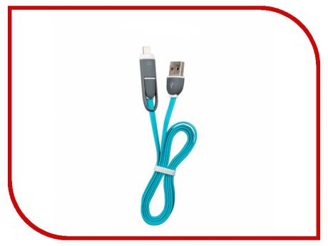 Аксессуар Ritmix RCC-200 USB 2.0 - Lightning/MicroUSB Blue 15118984