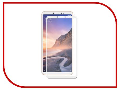 Аксессуар Защитное стекло для Xiaomi Mi Max 3 2018 ZibelinoTG Full Screen White ZTG-FS-XMI-MAX3-WHT
