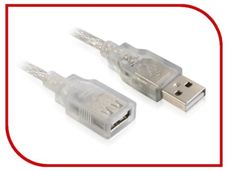Аксессуар Greenconnect PROF USB 2.0 AM - AF Transparent GCR-UEC2M-BD2SF-3.0m