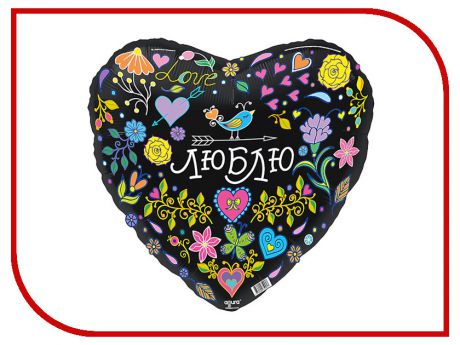 Шар фольгированный Agura Признание в любви Сердце 18-inch Black 3803590