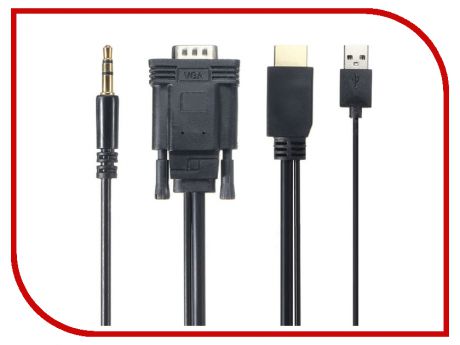 Аксессуар Orient C701 HDMI M - VGA 15M + Audio jack 3.5mm 1.8m Black