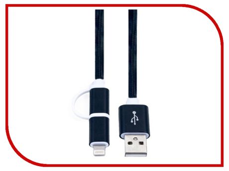 Аксессуар KS-is 2в1 USB - Lightning/MicroUSB 1.0m Black KS-285B