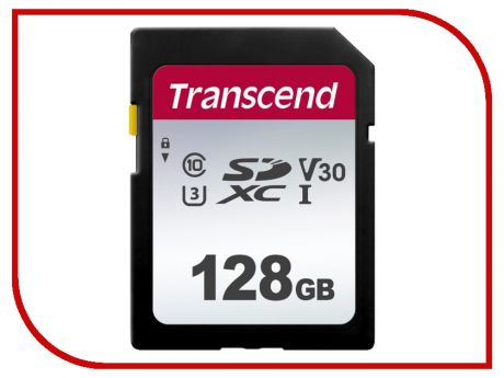 Карта памяти 128Gb - Transcend SDC300S SDXC Class10 UHS-I U3/V30 TS128GSDC300S