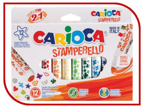 Фломастеры-штампы Carioca Stamp Markers 12 цветов 42240 / 262572