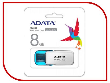 USB Flash Drive 8Gb - A-Data UV240 White AUV240-8G-RWH