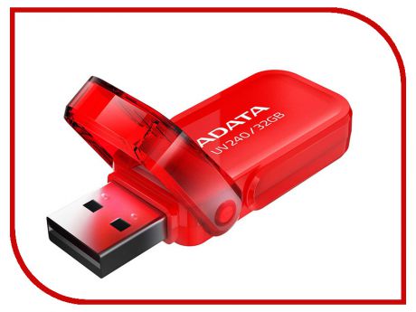 USB Flash Drive 32Gb - A-Data UV240 Red AUV240-32G-RRD