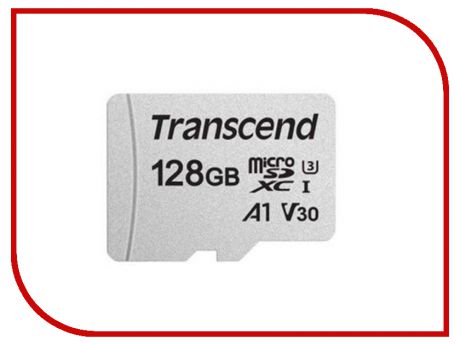 Карта памяти 128Gb - Transcend MicroSDXC Class10 UHS-I U3 A1 TS128GUSD300S-A