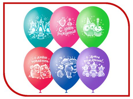Набор воздушных шаров Поиск Зверушки-Игрушки С Днем Рождения 25cm 50шт 4690296048648