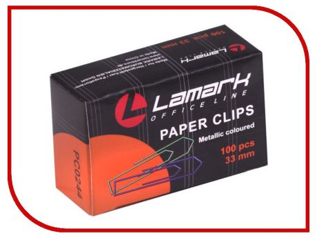 Скрепки Lamark 100шт 33mm Colored PC0244