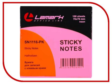 Стикеры Lamark 76x76mm Neon Pink SN1116-PK