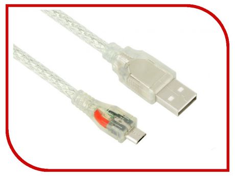 Аксессуар Greenconnect Micro USB 2.0 AM - Micro B 5pin 1.0m Transparent GCR-UA2MCB2-BD2S-1.0m