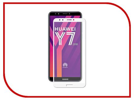 Аксессуар Противоударное стекло для Huawei Y7 2018 Innovation 2D Full Glue Cover White 12705