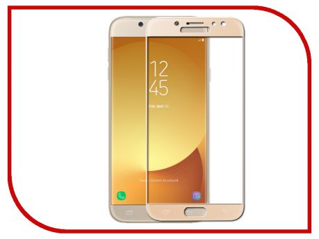 Аксессуар Противоударное стекло для Samsung Galaxy J7 2018 J730 Innovation 2D Full Glue Cover Gold 12809