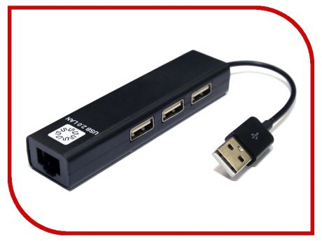 Сетевая карта 5bites USB 2.0 - 3xUSB 2.0 - RJ45 100Mb Black UA2-45-06BK