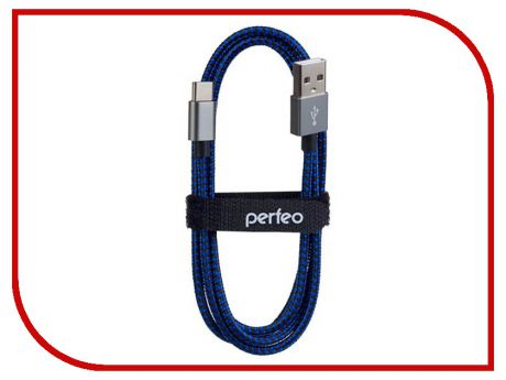 Аксессуар Perfeo USB 2.0 A - USB Type-C 1m Black-Blue U4903