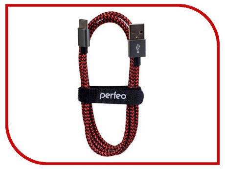 Аксессуар Perfeo USB 2.0 A - USB Type-C 1m Black-Red U4901