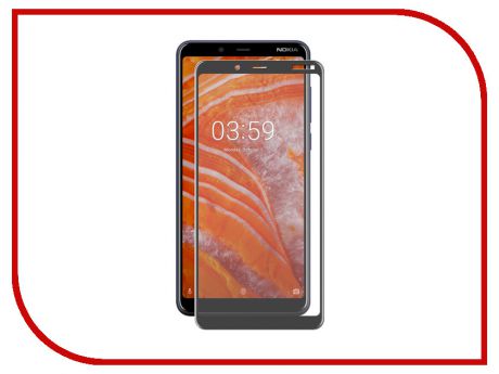 Аксессуар Защитное стекло для Nokia 3.1 Plus Red Line Full Screen Tempered Glass Black УТ000016712
