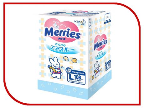 Подгузники Merries L 9-14кг 108шт 62020411